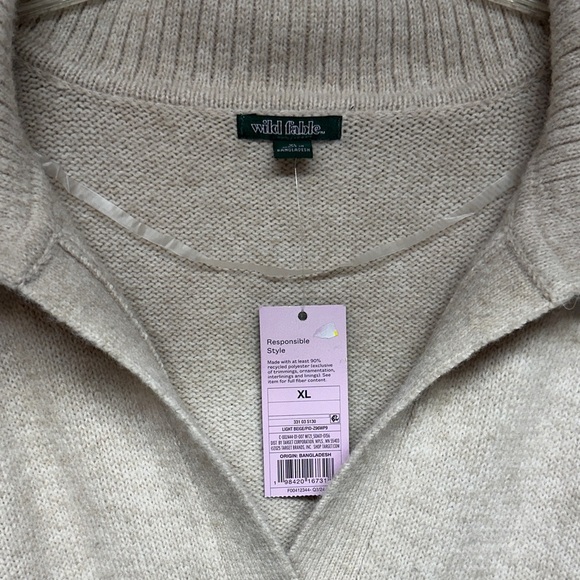 Wild Fable Beige V-Neck Sweater - Picture 2 of 8